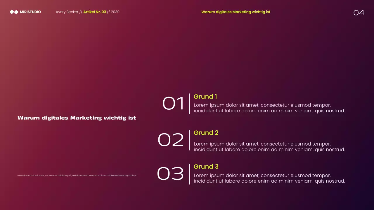 Präsentation moderner minimalistischer Marketingstrategien in Kastanienbraun