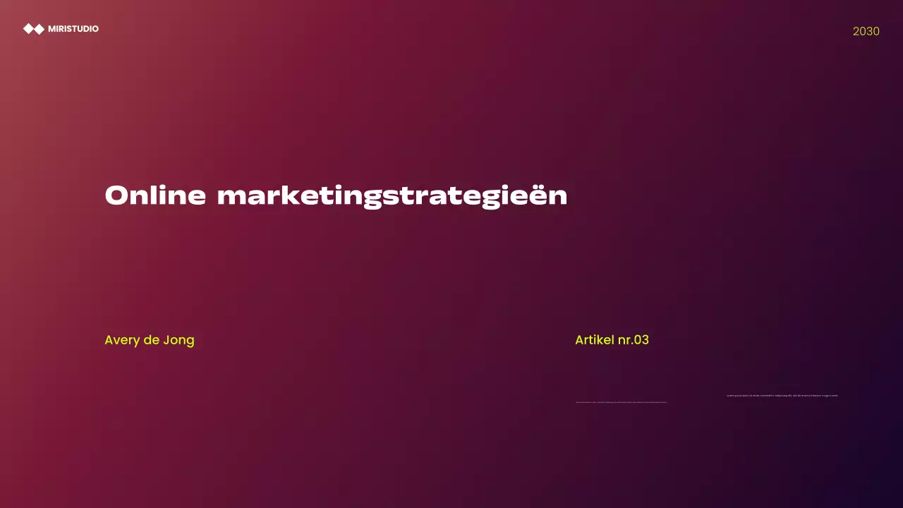 Presentatie van moderne minimalistische marketingstrategieën van Maroon