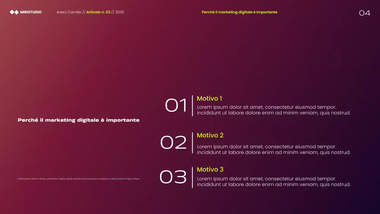 Presentazione delle strategie di marketing minimaliste moderne Maroon