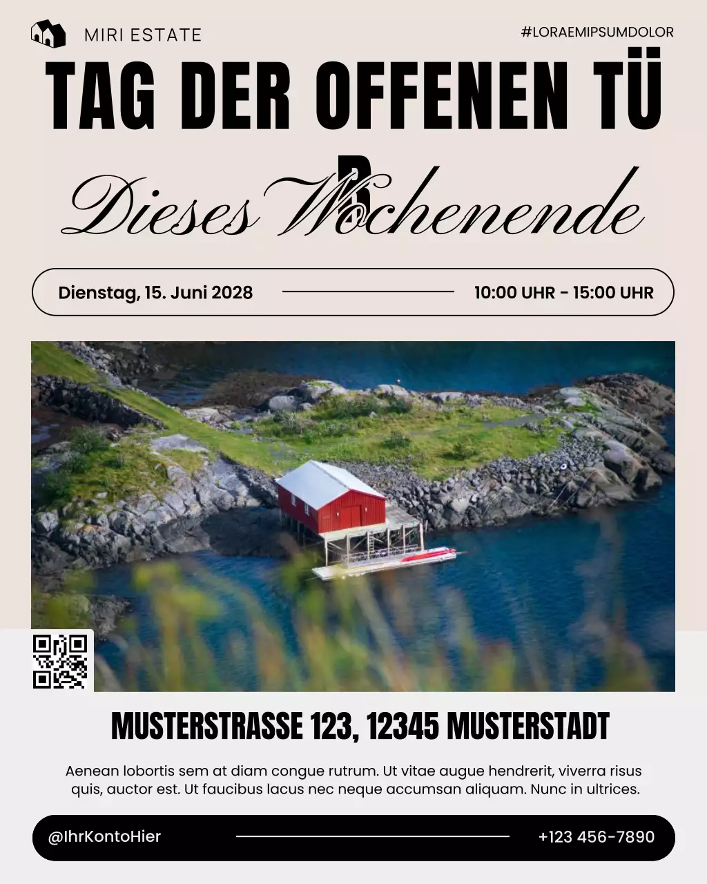 beige moderner immobilienankündigungs-social-media-beitrag