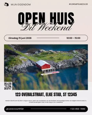 beige moderne vastgoed aankondiging social media post