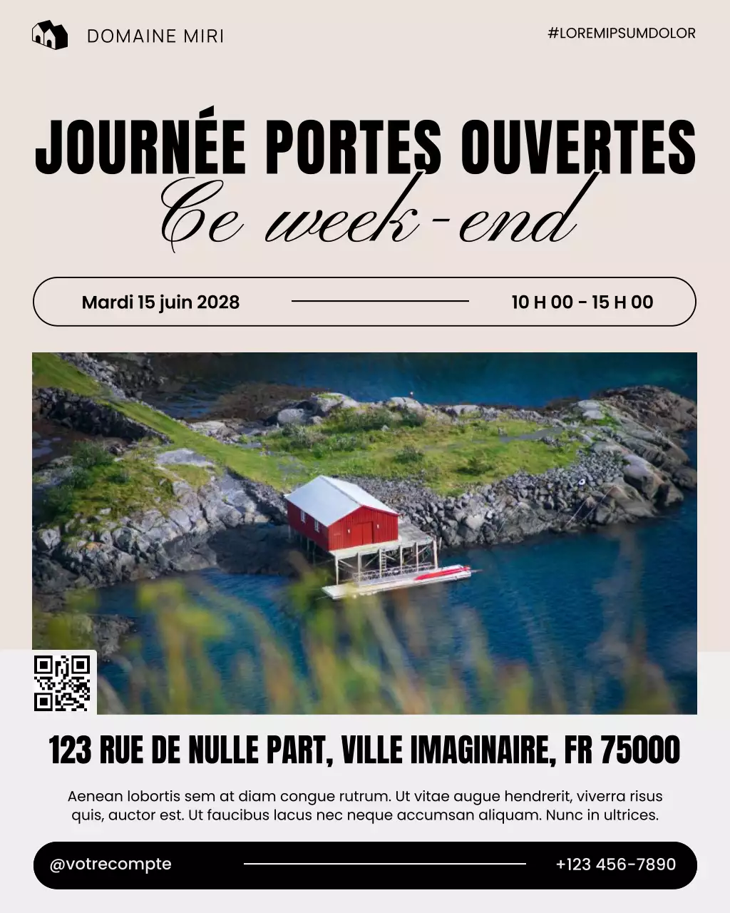 publication sur les réseaux sociaux d'annonces immobilières modernes et beiges