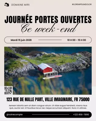 publication sur les réseaux sociaux d'annonces immobilières modernes et beiges