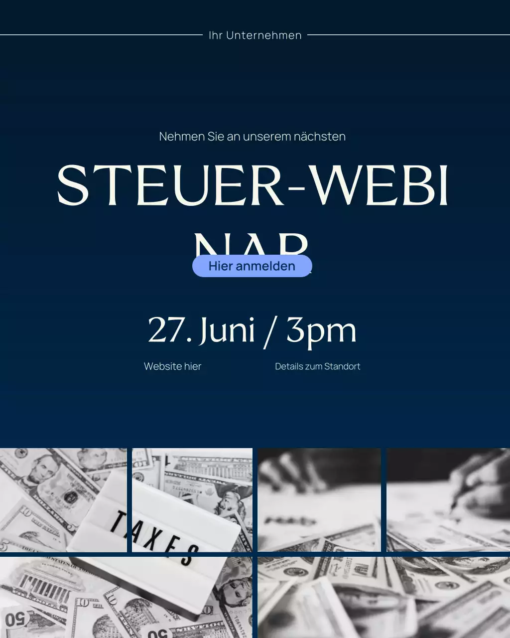 Social-Media-Beitrag zum Webinar „Geometric Professional Tax“