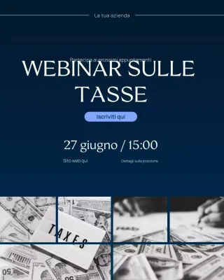 Webinar professionale geometrico sulle tasse Post sui social media