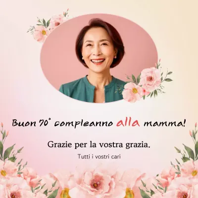 Festa di compleanno elegante e rosa per il 70° compleanno