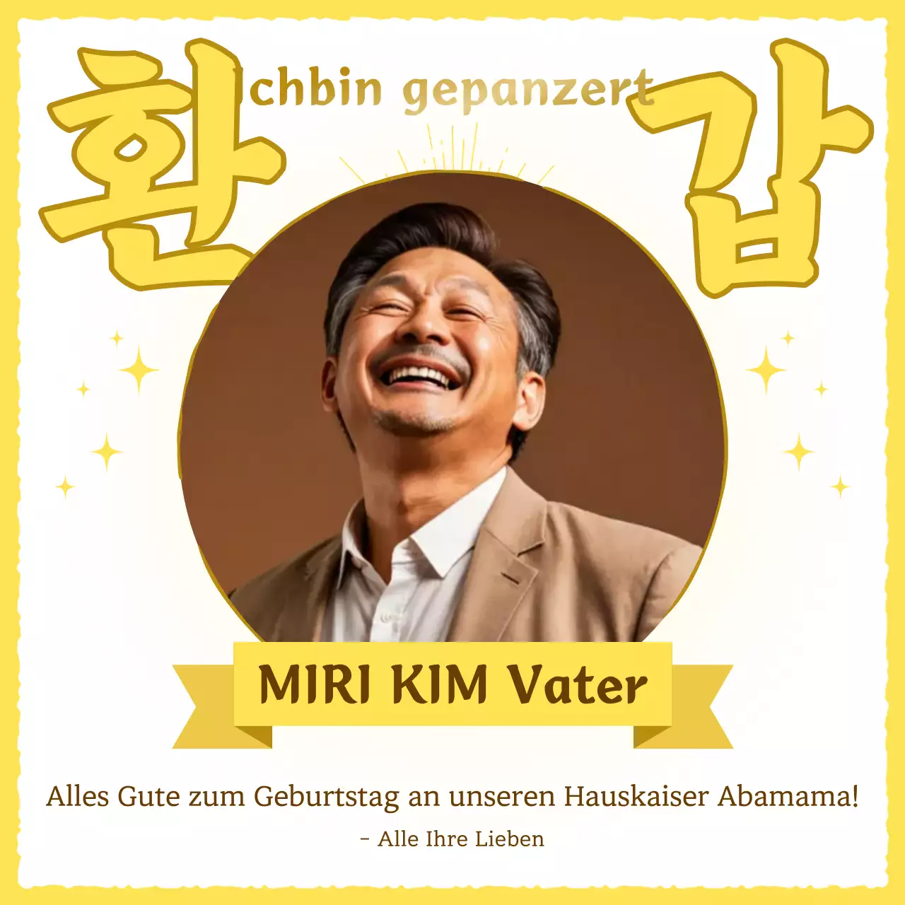 Gelbe Vintage-Geburtstagsfeier