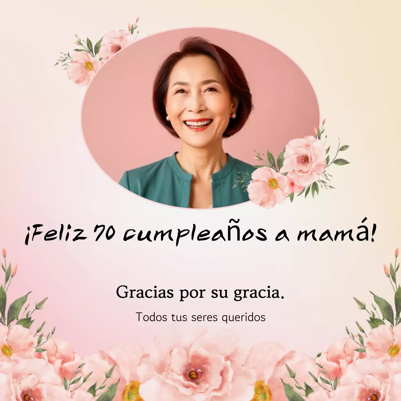 Celebración elegante del 70 cumpleaños en color rosa