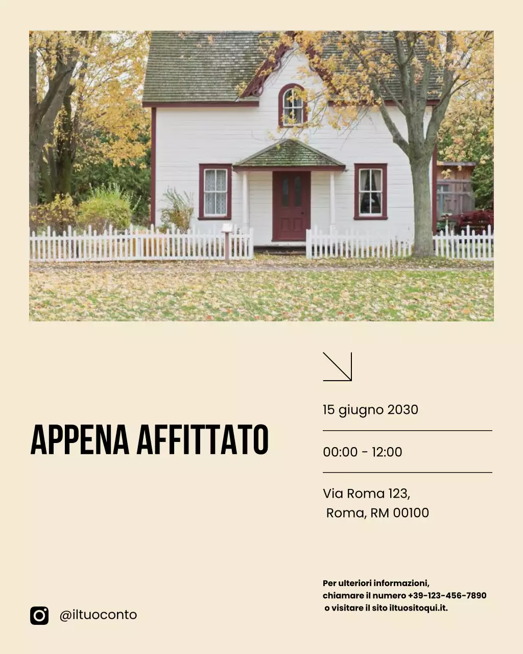 Annuncio immobiliare moderno minimalista beige e nero