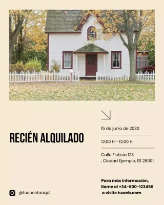 Anuncio inmobiliario minimalista moderno en beige y negro