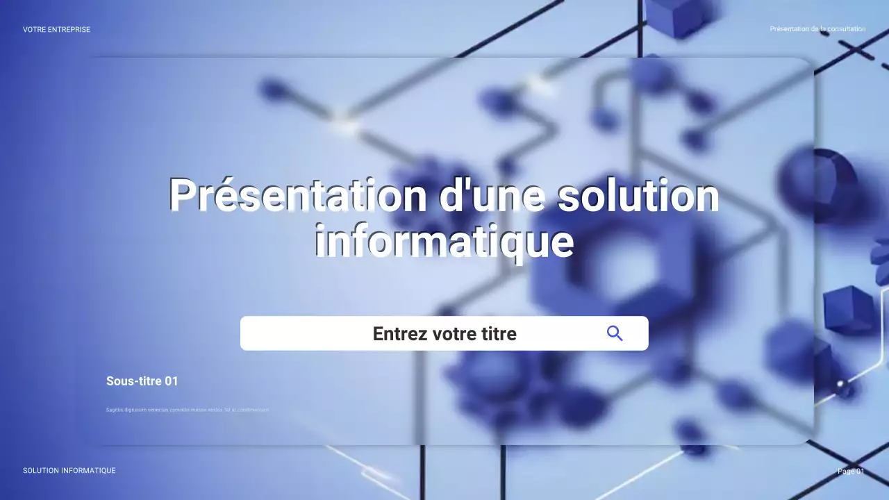 guide de présentation informatique moderne bleu