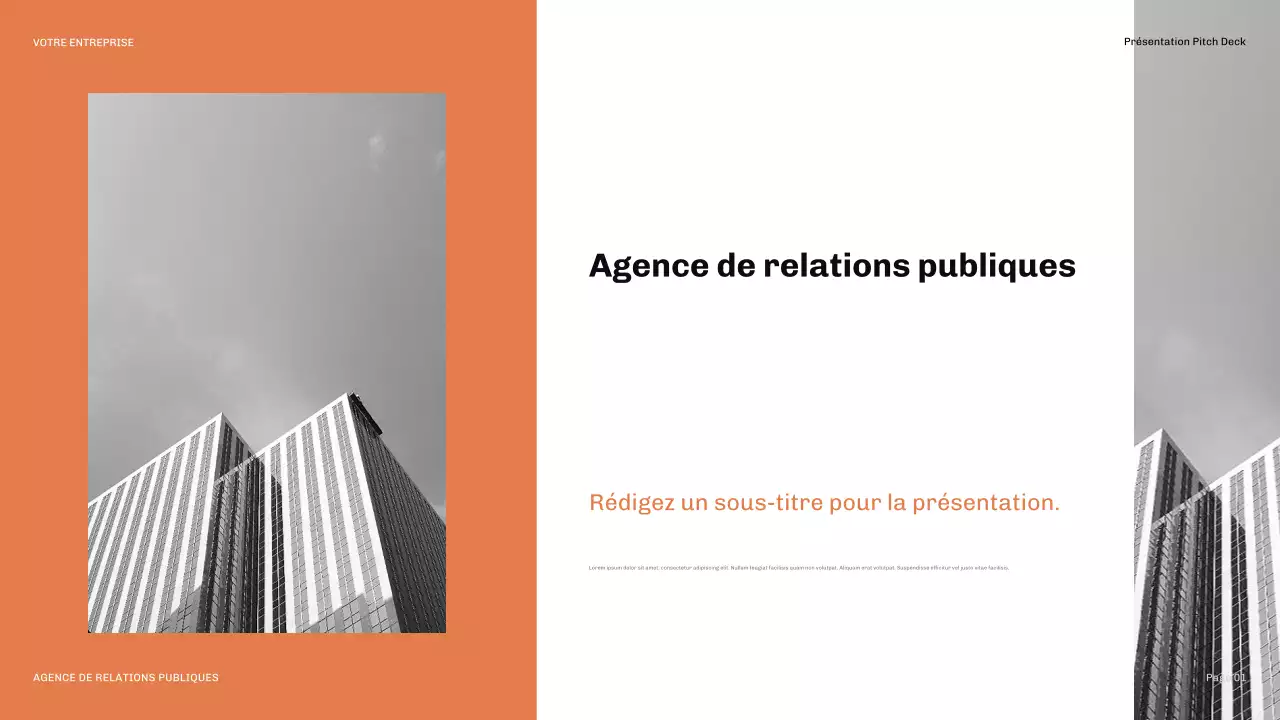 présentation orange moderne des relations publiques