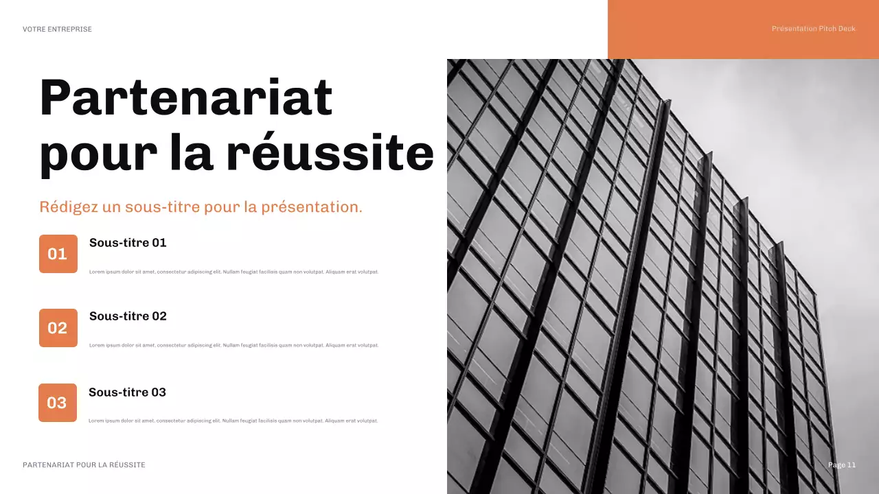présentation orange moderne des relations publiques