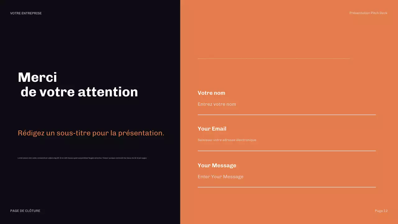 présentation orange moderne des relations publiques
