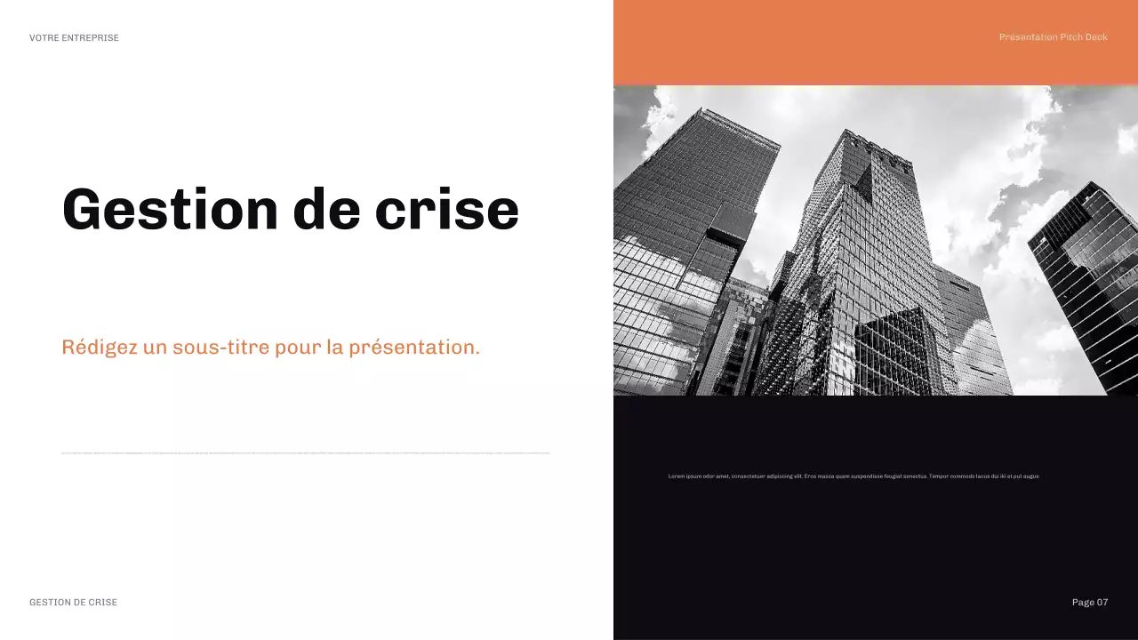 présentation orange moderne des relations publiques