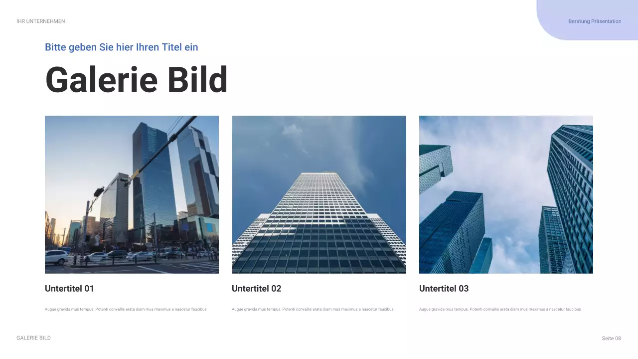 blauer moderner IT-Präsentationsleitfaden