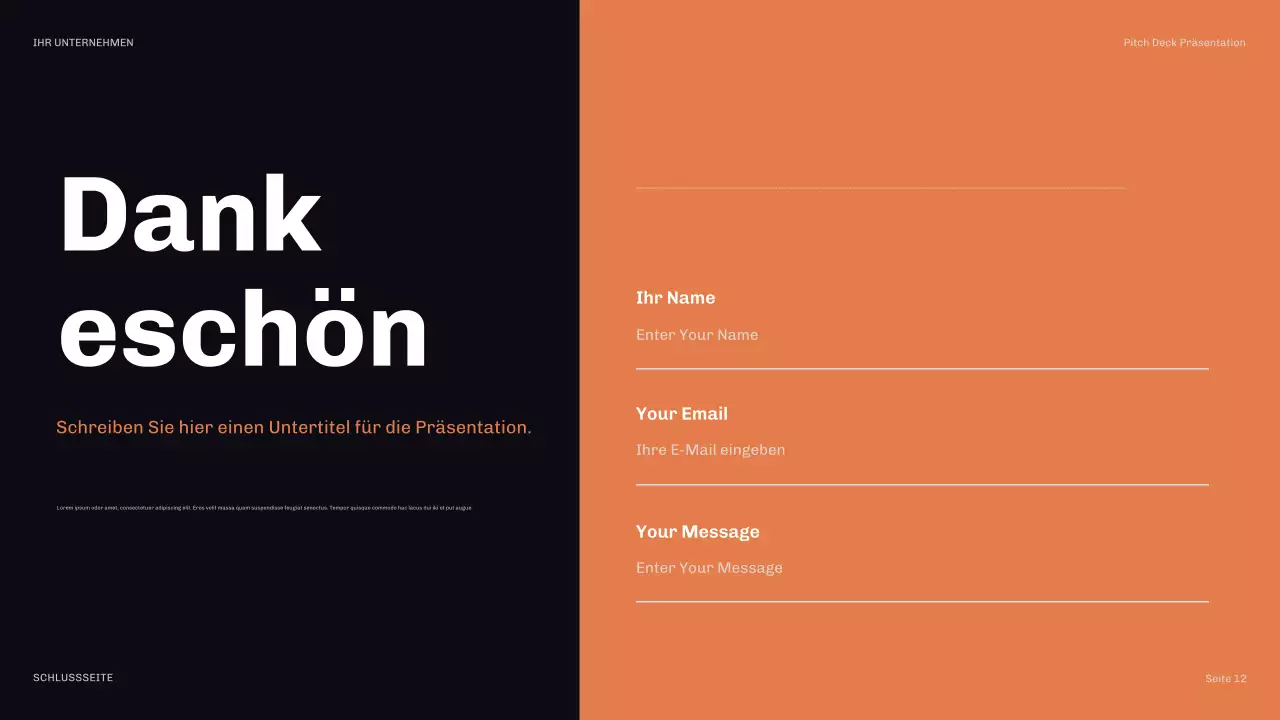 orange moderne PR-Präsentation