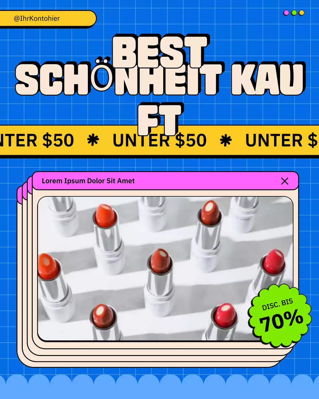 blauer retro beauty promotion social media post