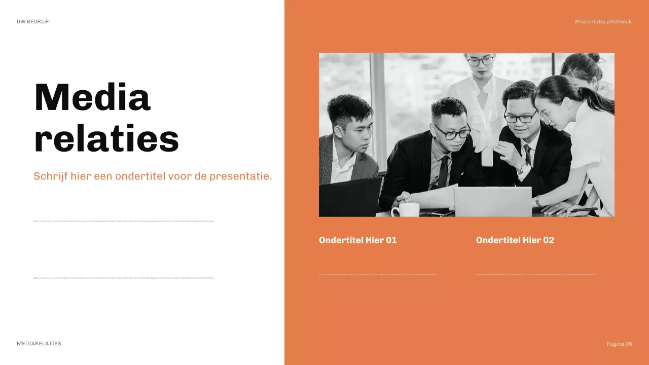 oranje moderne public relations presentatie