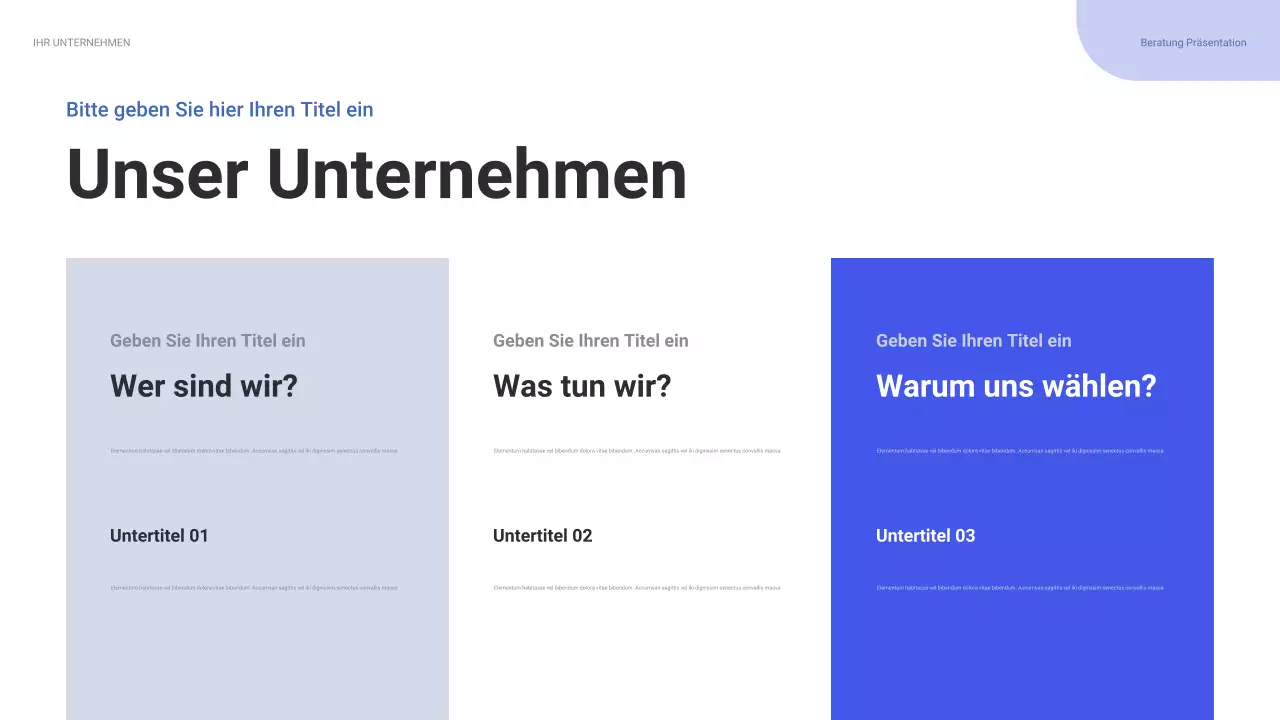 blauer moderner IT-Präsentationsleitfaden