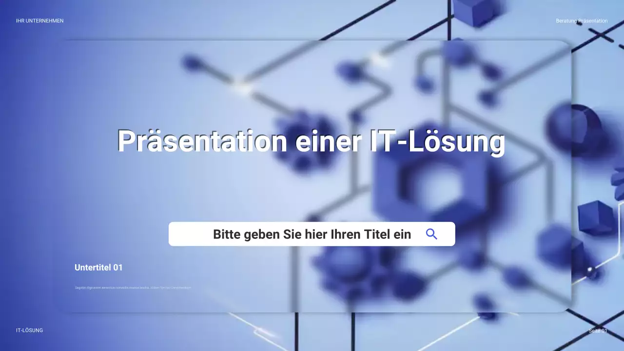 blauer moderner IT-Präsentationsleitfaden