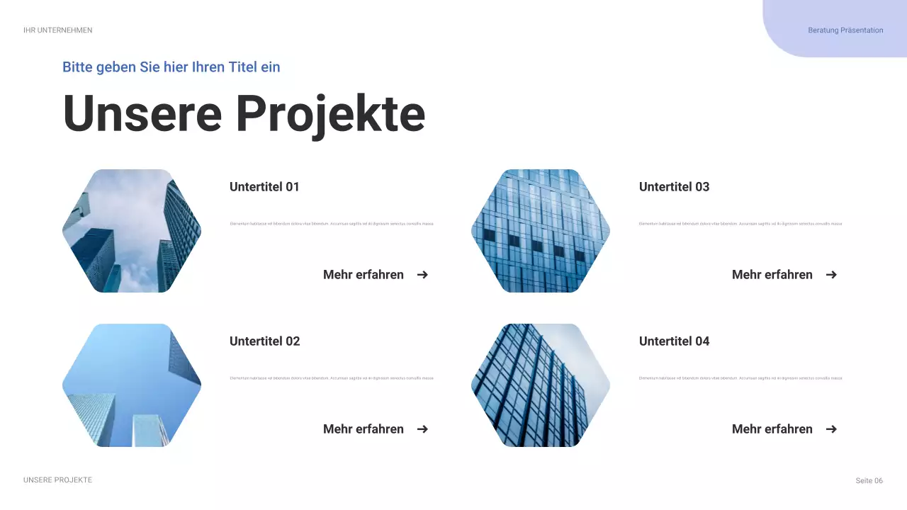 blauer moderner IT-Präsentationsleitfaden