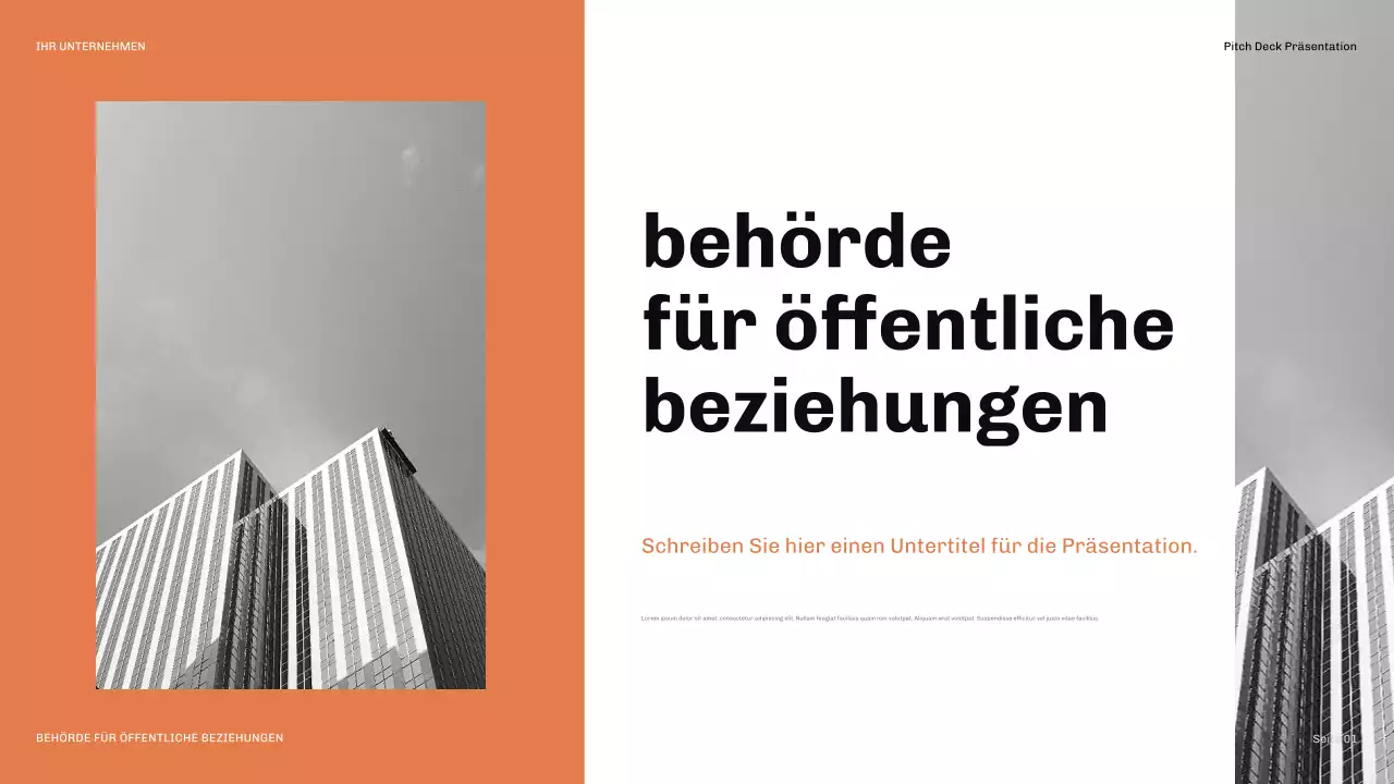 orange moderne PR-Präsentation