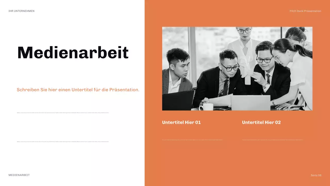 orange moderne PR-Präsentation