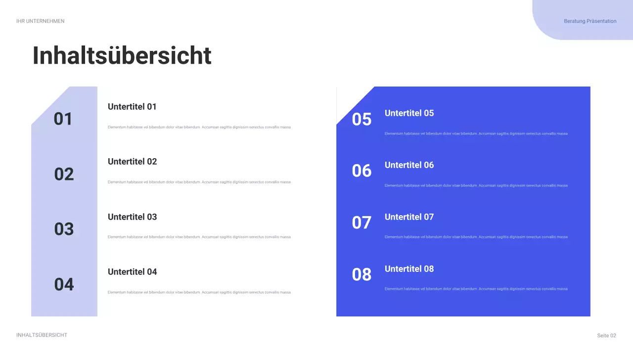 blauer moderner IT-Präsentationsleitfaden
