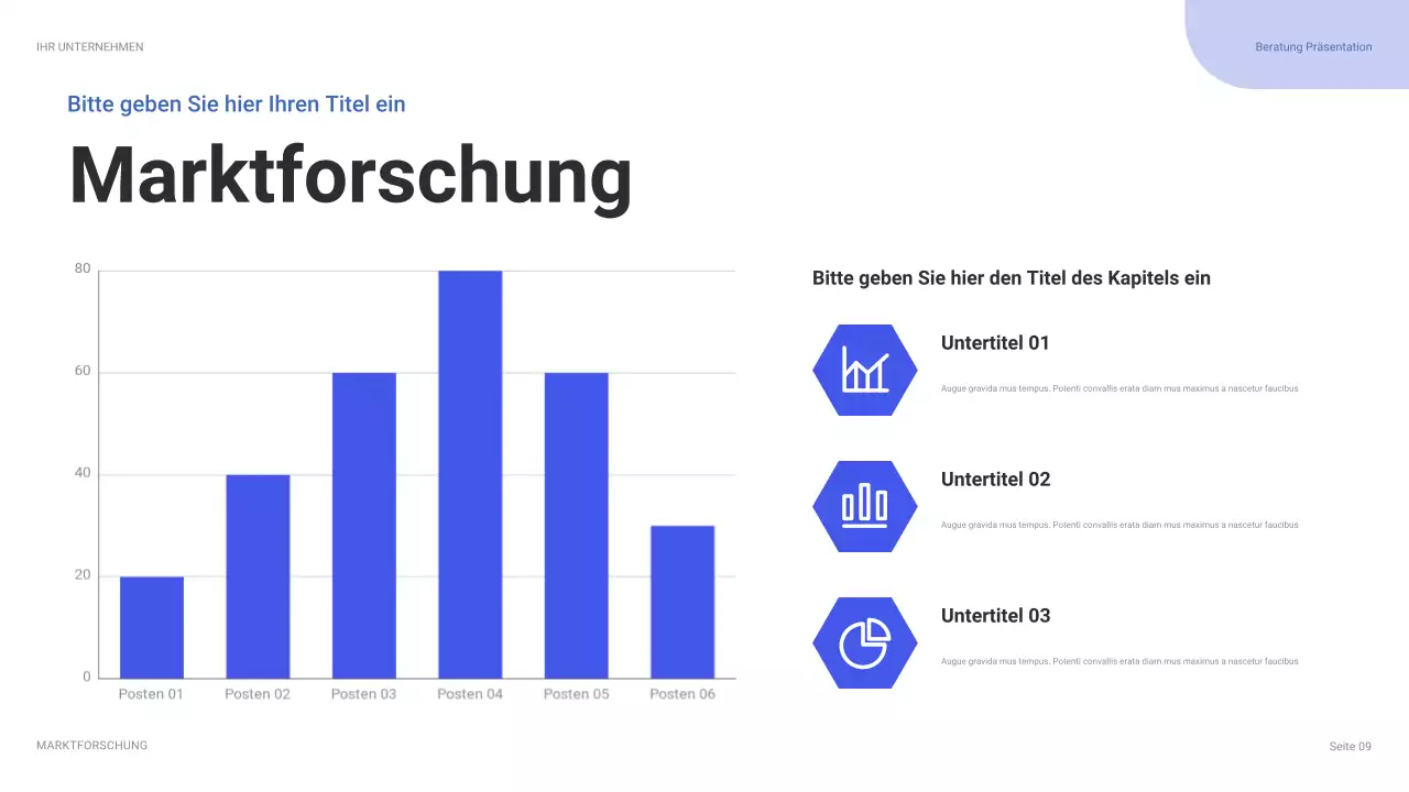 blauer moderner IT-Präsentationsleitfaden