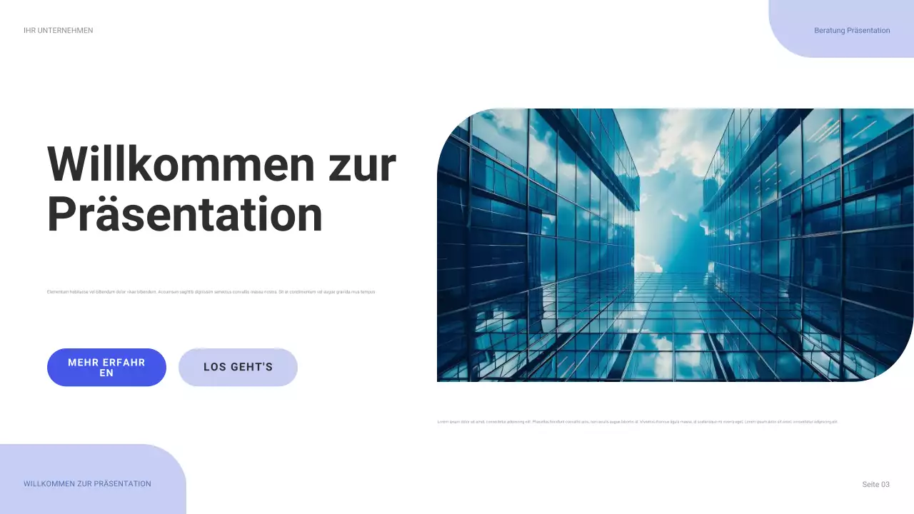 blauer moderner IT-Präsentationsleitfaden
