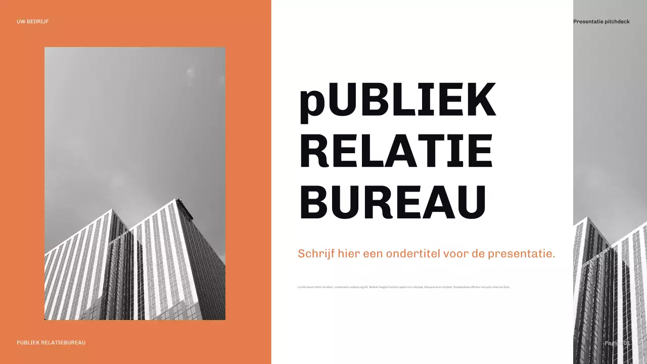 oranje moderne public relations presentatie