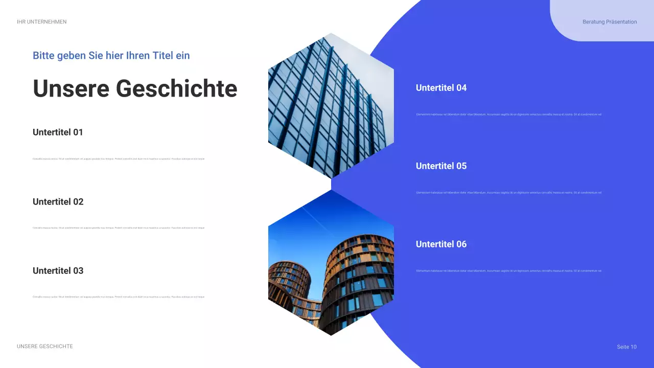 blauer moderner IT-Präsentationsleitfaden