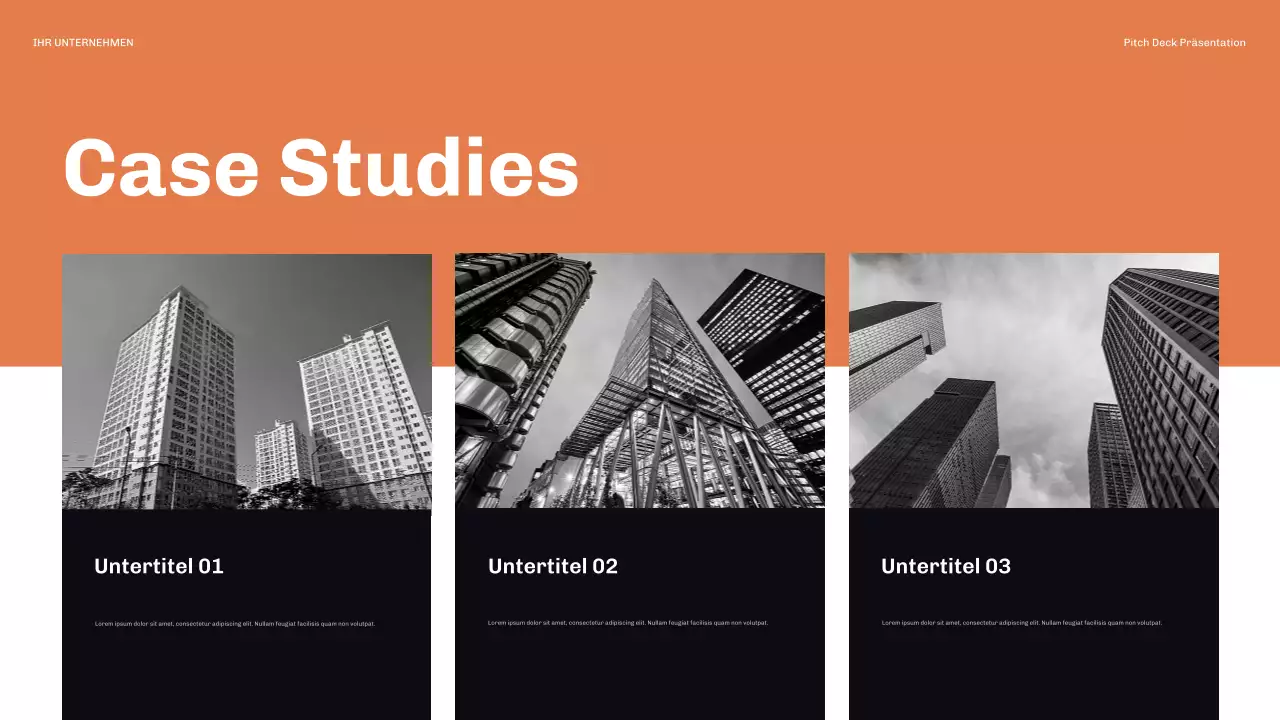 orange moderne PR-Präsentation