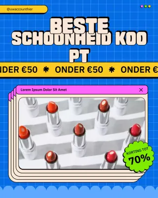 blauwe retro schoonheid promotie social media post