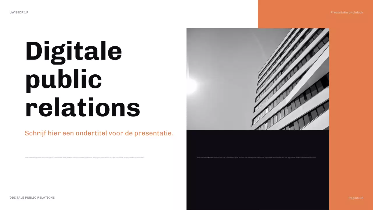 oranje moderne public relations presentatie