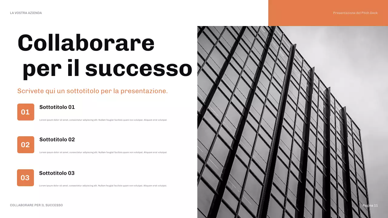 presentazione moderna delle relazioni pubbliche arancione