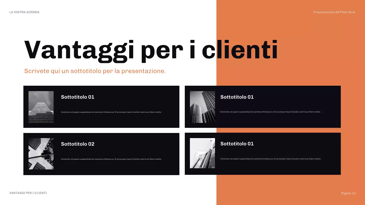 presentazione moderna delle relazioni pubbliche arancione