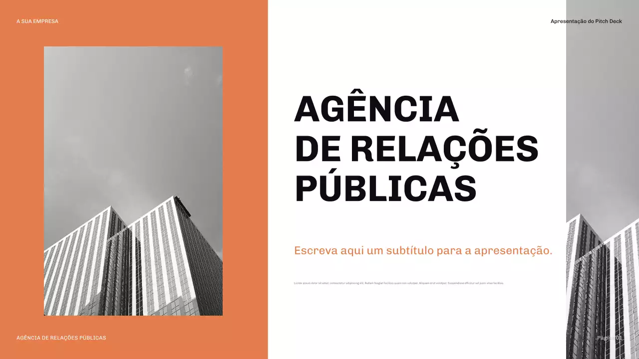 apresentação de relações públicas moderna laranja