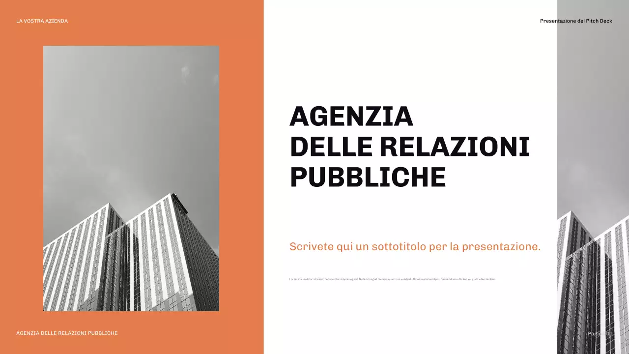presentazione moderna delle relazioni pubbliche arancione