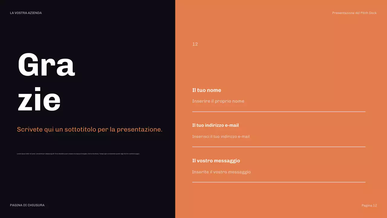 presentazione moderna delle relazioni pubbliche arancione