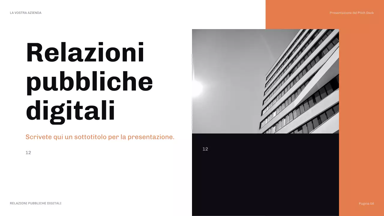 presentazione moderna delle relazioni pubbliche arancione