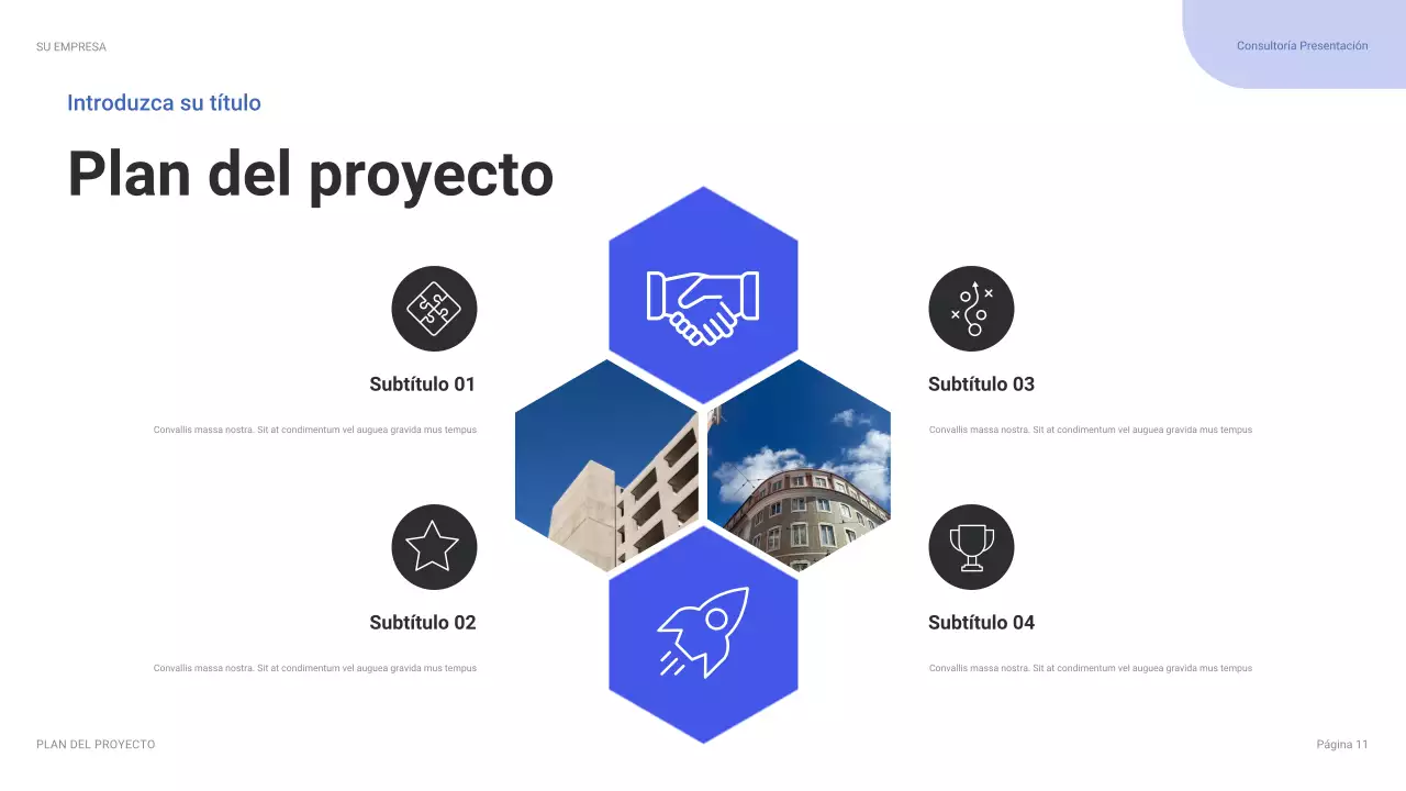 Guía de presentación de TI moderna y azul