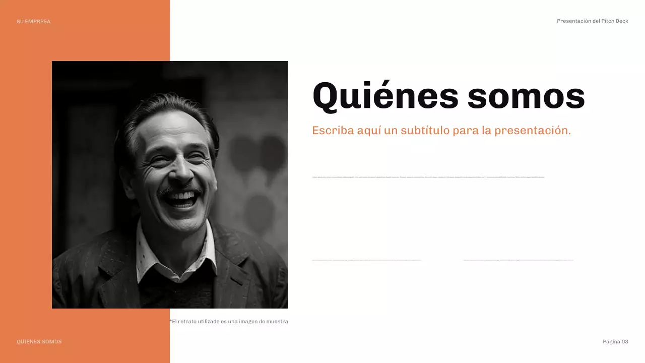 Presentación moderna de relaciones públicas en color naranja