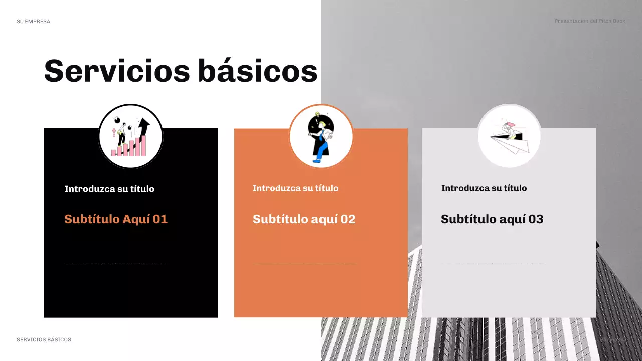 Presentación moderna de relaciones públicas en color naranja