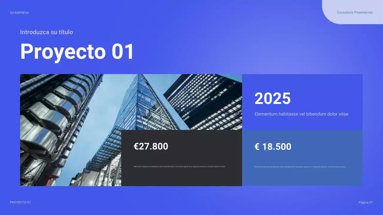 Guía de presentación de TI moderna y azul