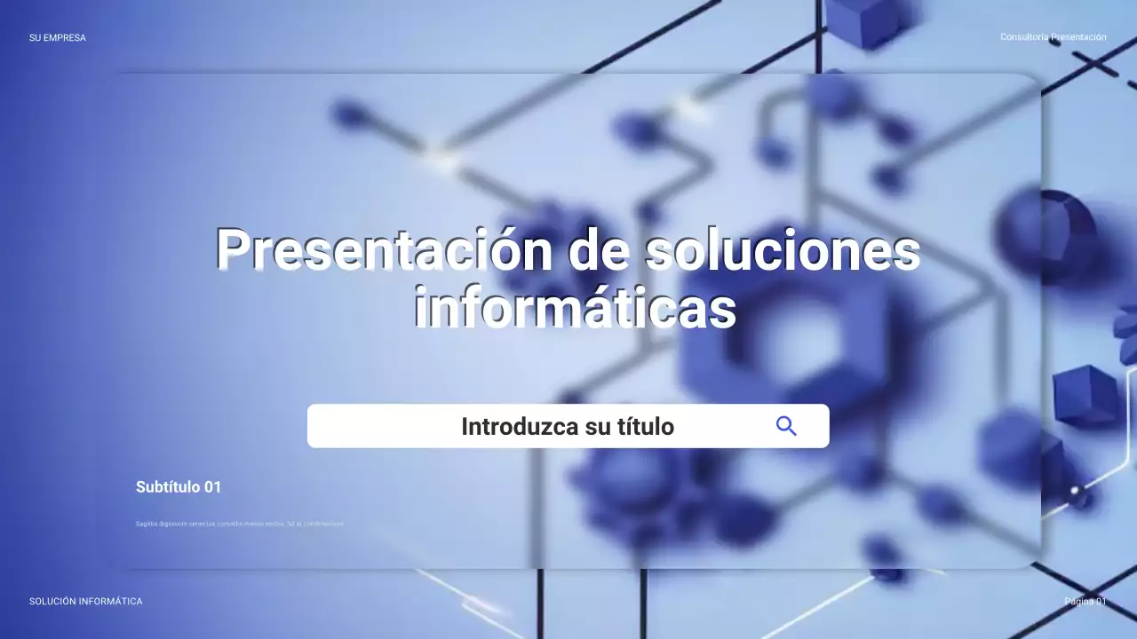 Guía de presentación de TI moderna y azul