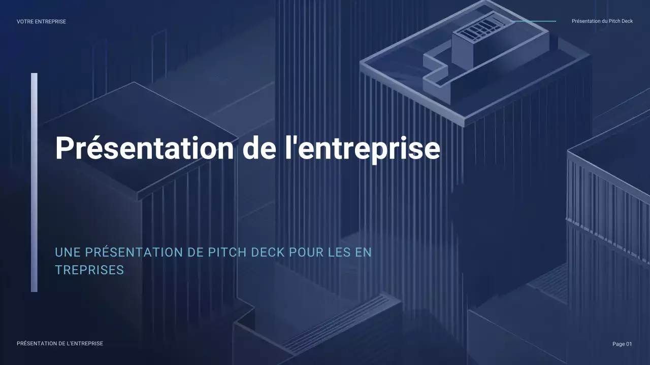 pitch commercial bleu moderne