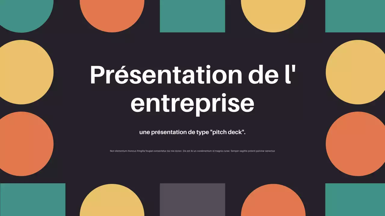 pitch d'entreprise géométrique noir