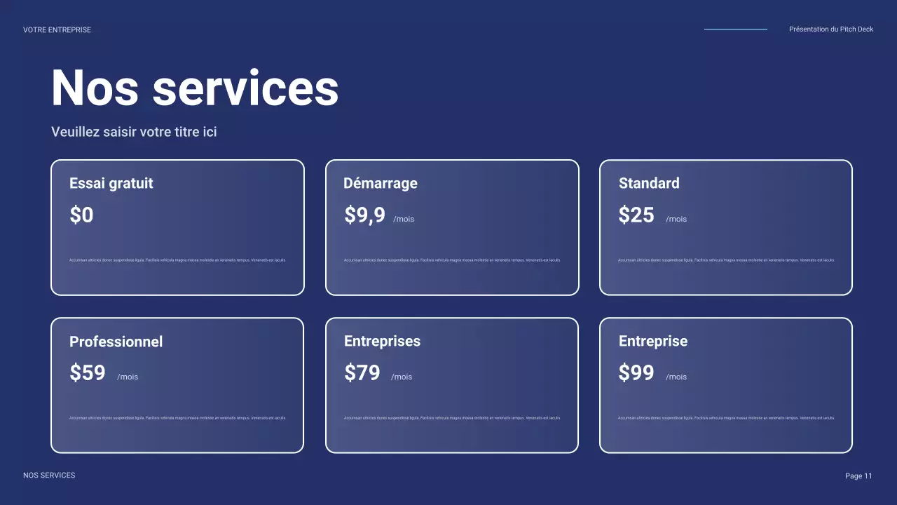 pitch commercial bleu moderne